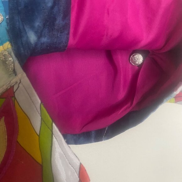 Drapers & Damons Floral Embroidered Jacket Womens Size L Lined Button Down Long - Picture 11 of 11